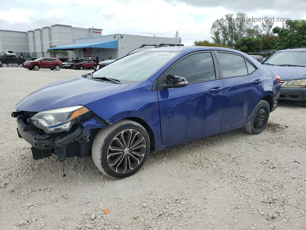 2015 Toyota Corolla L Blue vin: 2T1BURHEXFC459245