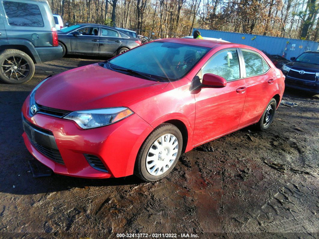 2016 Toyota Corolla L/le/s/s Plus/le Plus Red vin: 2T1BURHEXGC500359