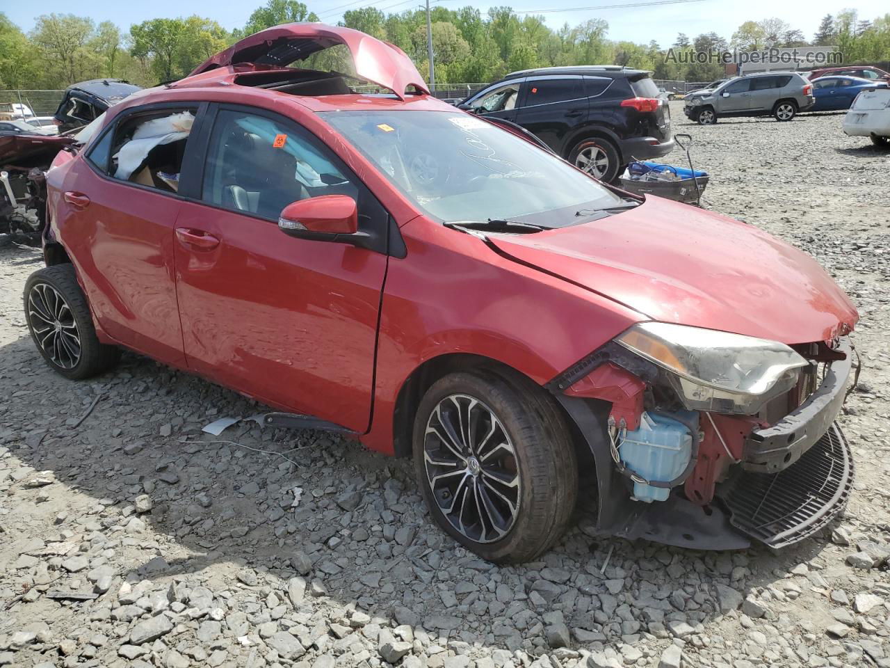 2016 Toyota Corolla L Red vin: 2T1BURHEXGC620694