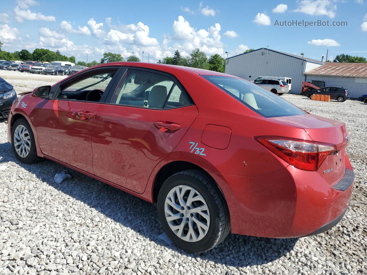 2017 Toyota Corolla L Maroon vin: 2T1BURHEXHC751187