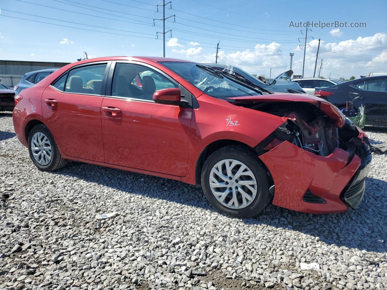 2017 Toyota Corolla L Maroon vin: 2T1BURHEXHC751187