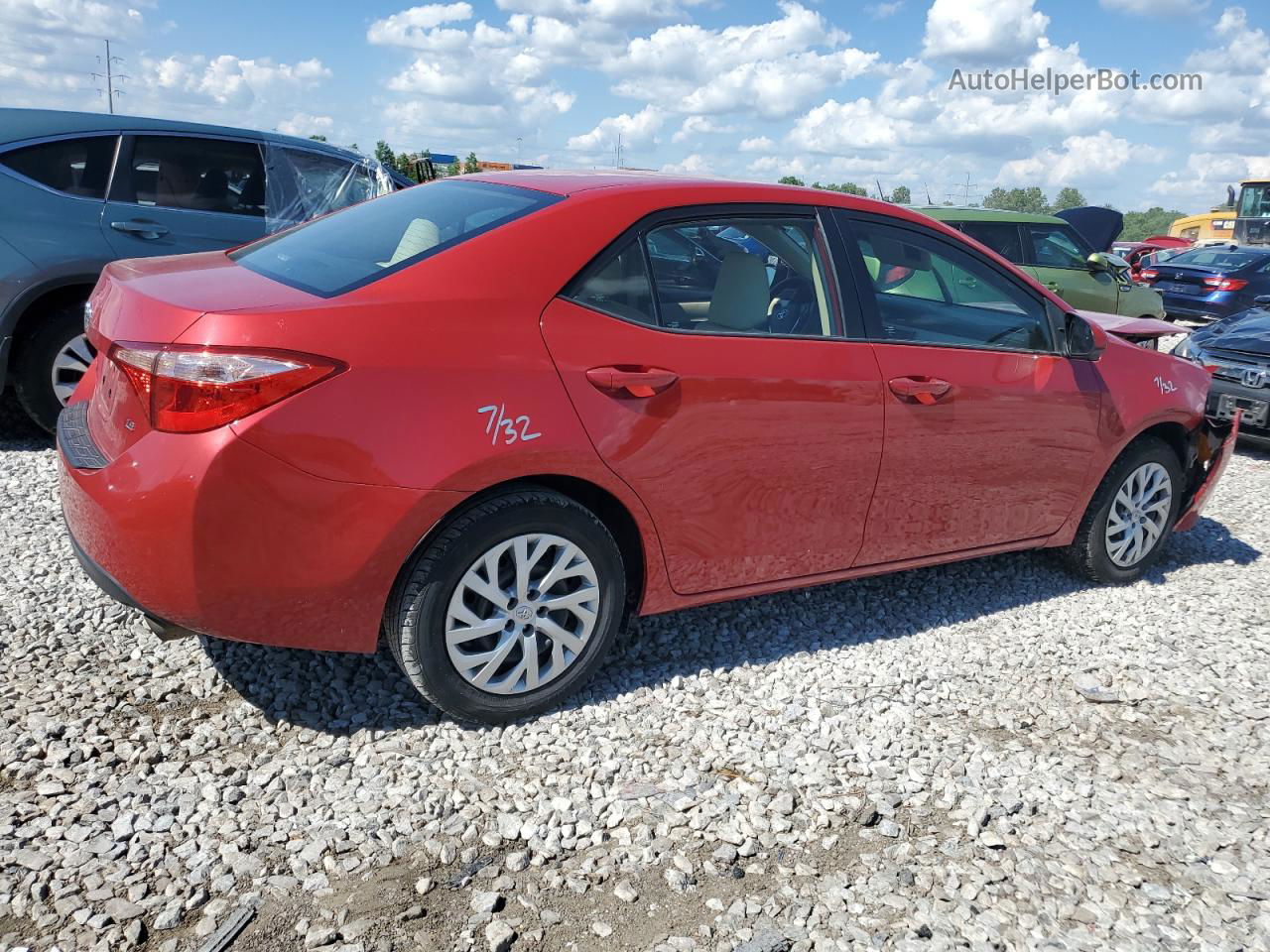 2017 Toyota Corolla L Maroon vin: 2T1BURHEXHC751187