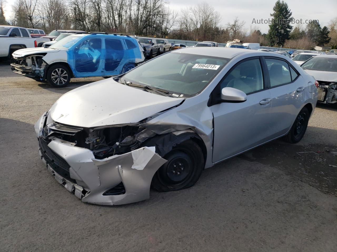 2017 Toyota Corolla L Silver vin: 2T1BURHEXHC860846