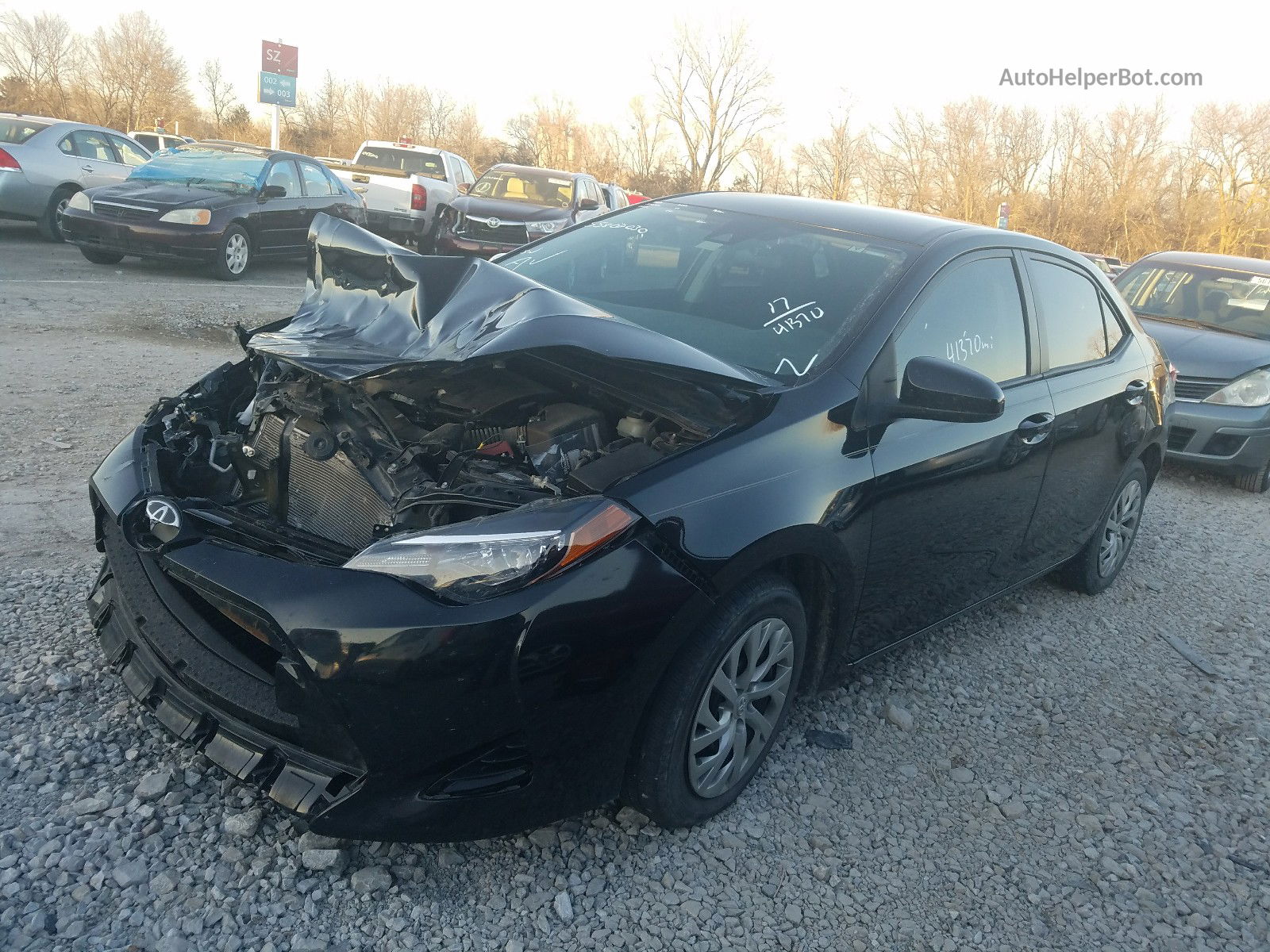 2017 Toyota Corolla L Black vin: 2T1BURHEXHC909141