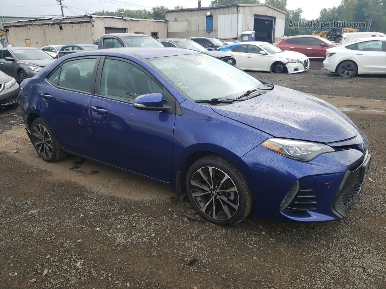 2017 Toyota Corolla L Синий vin: 2T1BURHEXHC939479