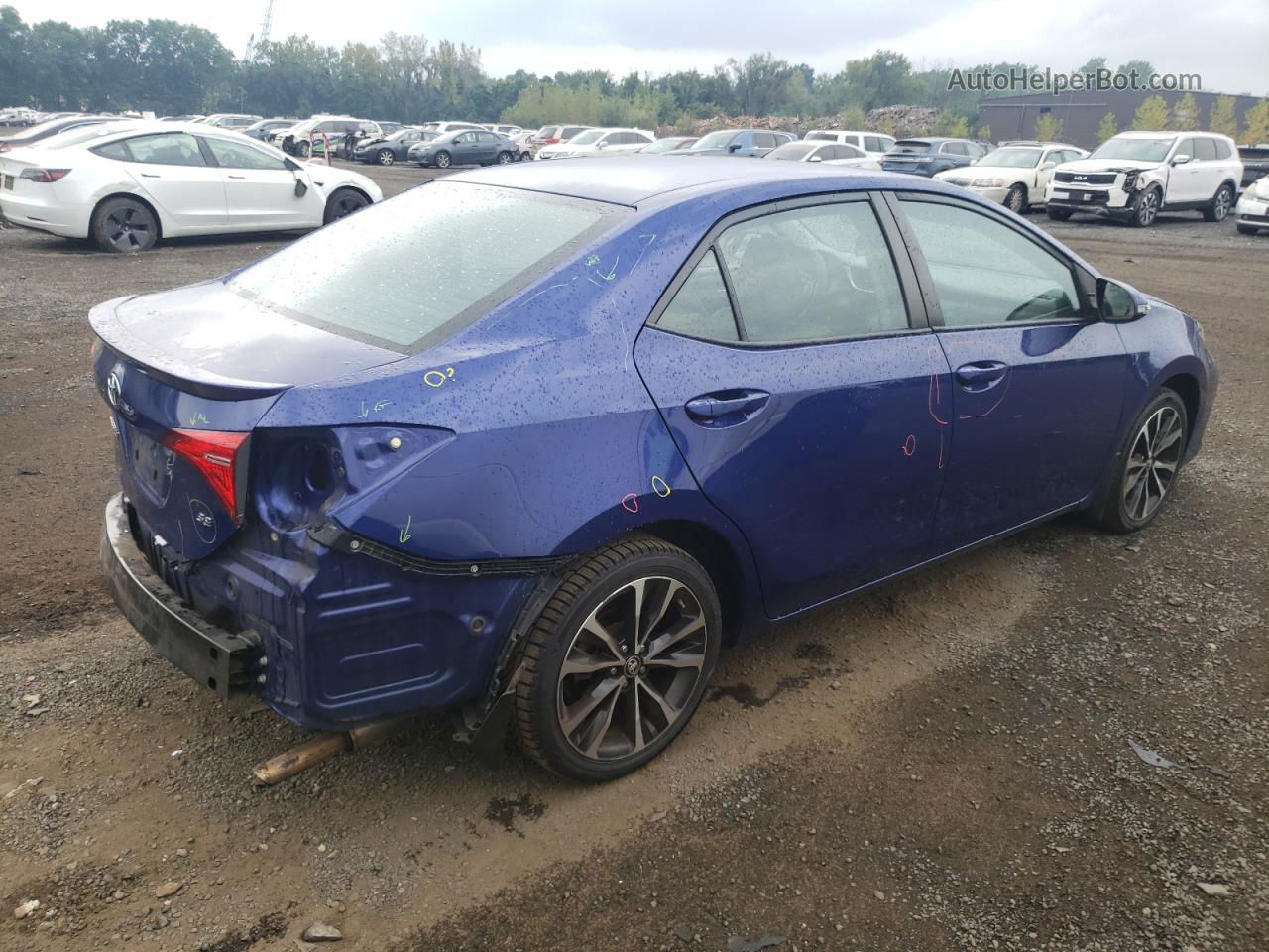 2017 Toyota Corolla L Blue vin: 2T1BURHEXHC939479