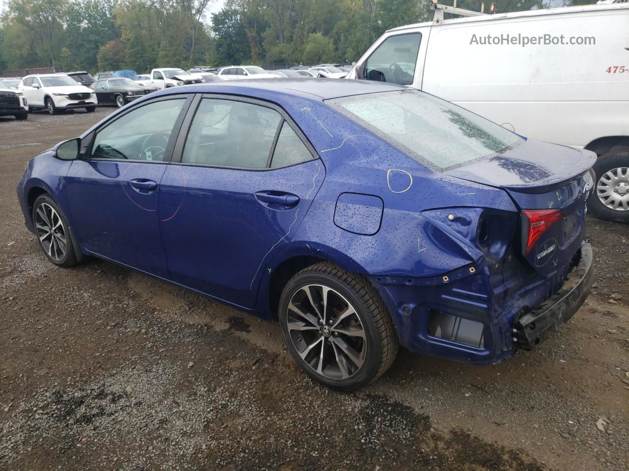 2017 Toyota Corolla L Синий vin: 2T1BURHEXHC939479