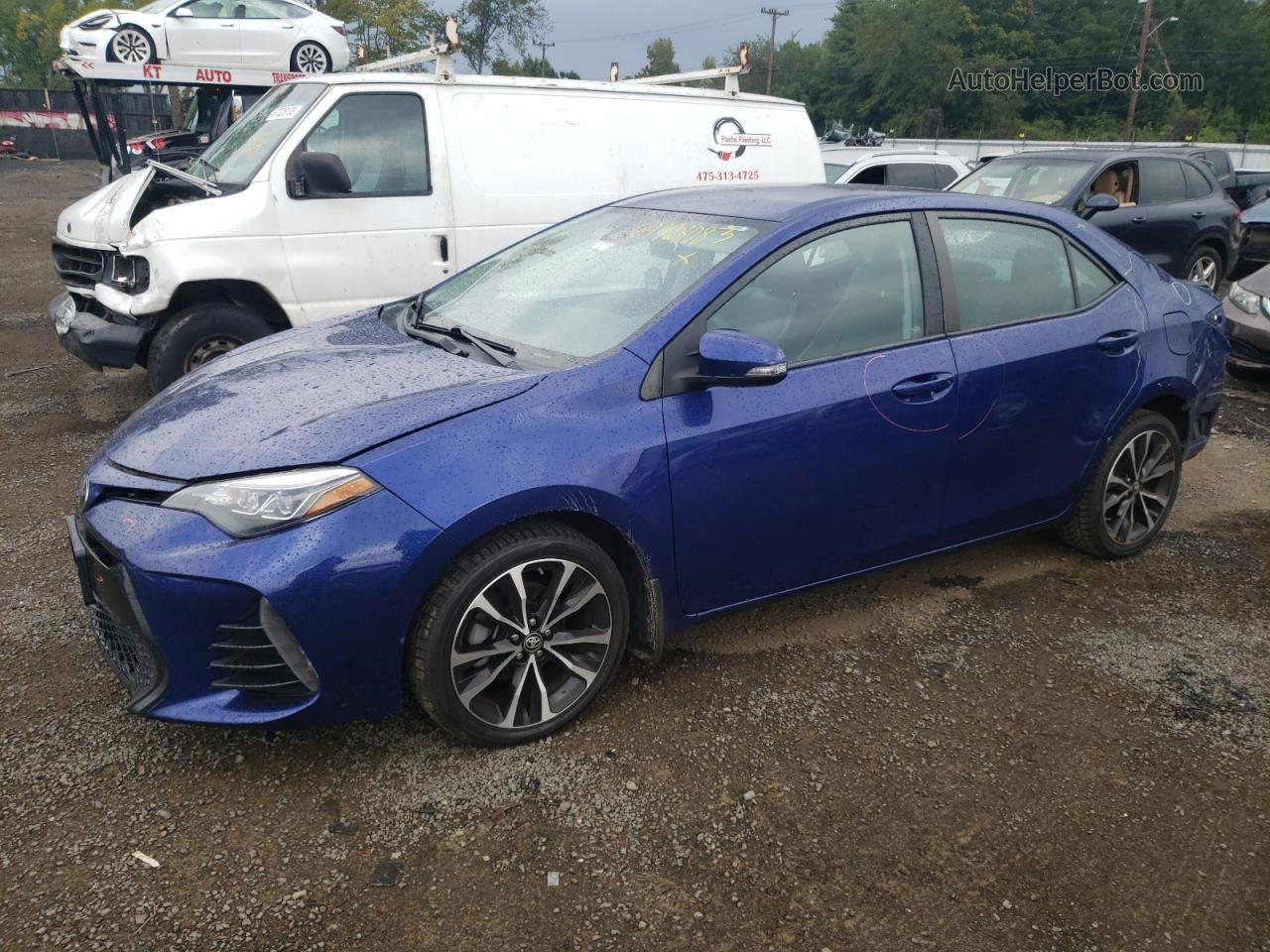 2017 Toyota Corolla L Синий vin: 2T1BURHEXHC939479