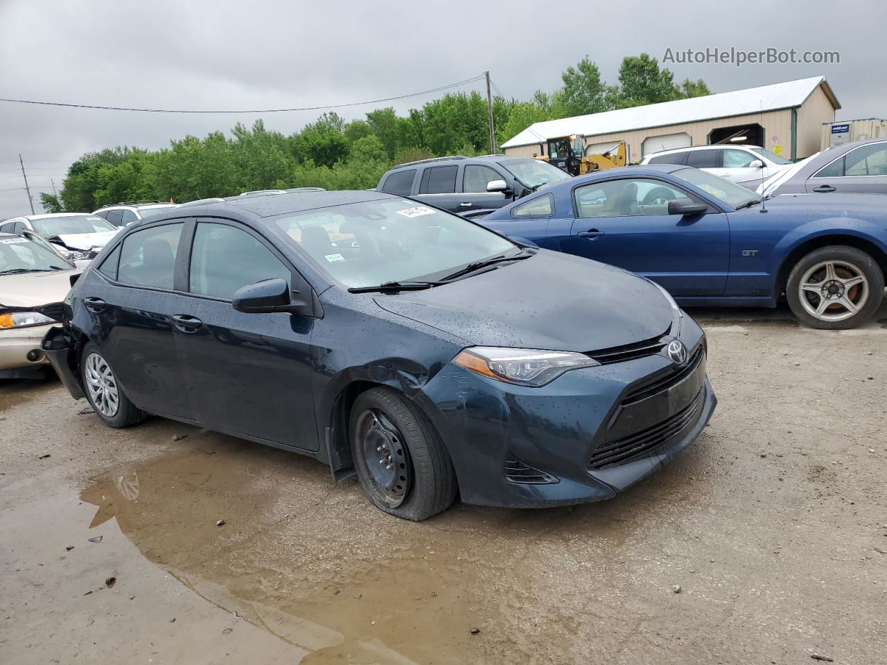 2017 Toyota Corolla L Blue vin: 2T1BURHEXHC944309