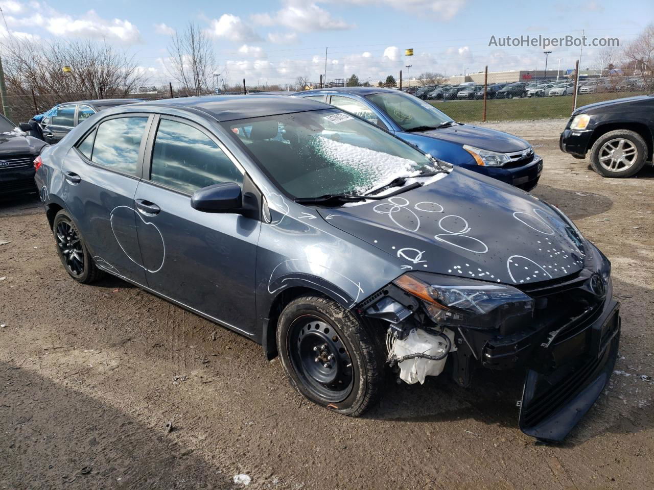 2018 Toyota Corolla L Gray vin: 2T1BURHEXJC043933