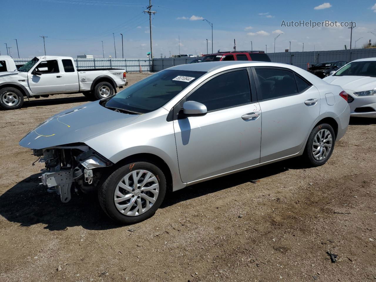 2019 Toyota Corolla L Silver vin: 2T1BURHEXKC141491