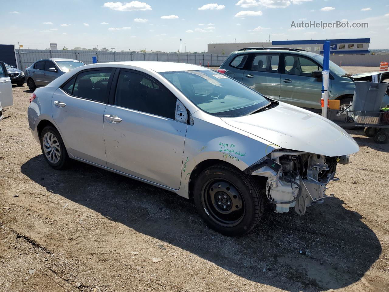 2019 Toyota Corolla L Серебряный vin: 2T1BURHEXKC141491