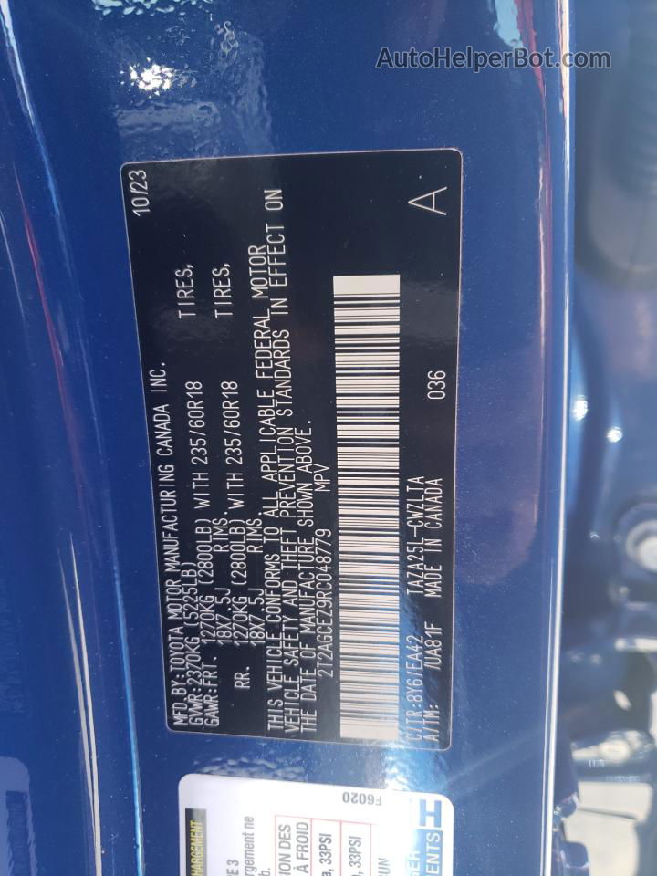 2024 Lexus Nx 350 Base Blue vin: 2T2AGCEZ9RC048779