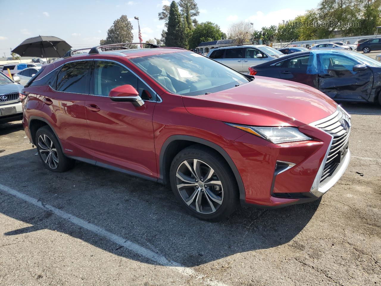 2016 Lexus Rx 450h Base Red vin: 2T2BGMCA7GC001562