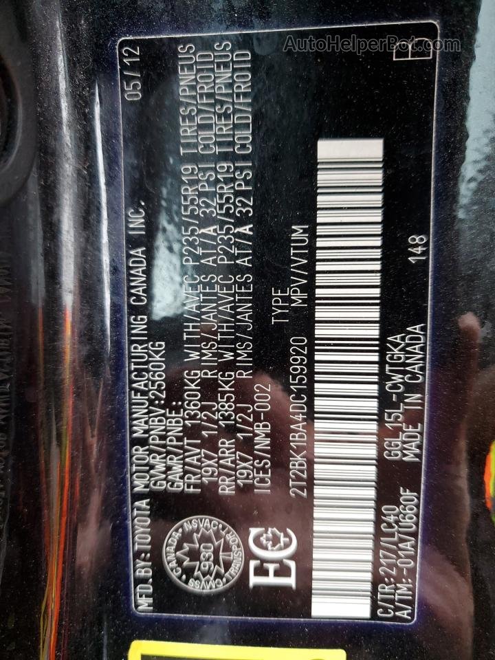 2013 Lexus Rx 350 Base Черный vin: 2T2BK1BA4DC159920