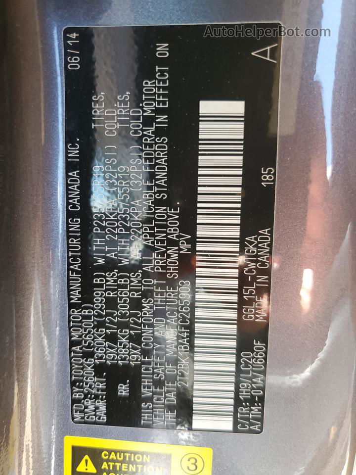 2015 Lexus Rx 350 Base Gray vin: 2T2BK1BA4FC265903