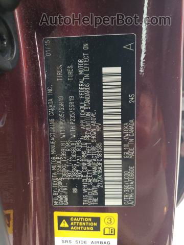 2015 Lexus Rx 350 Burgundy vin: 2T2ZK1BA3FC181585