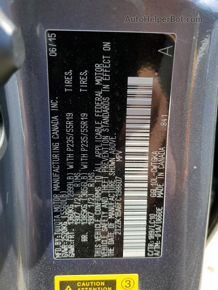 2015 Lexus Rx 350 Серый vin: 2T2ZK1BA6FC198607