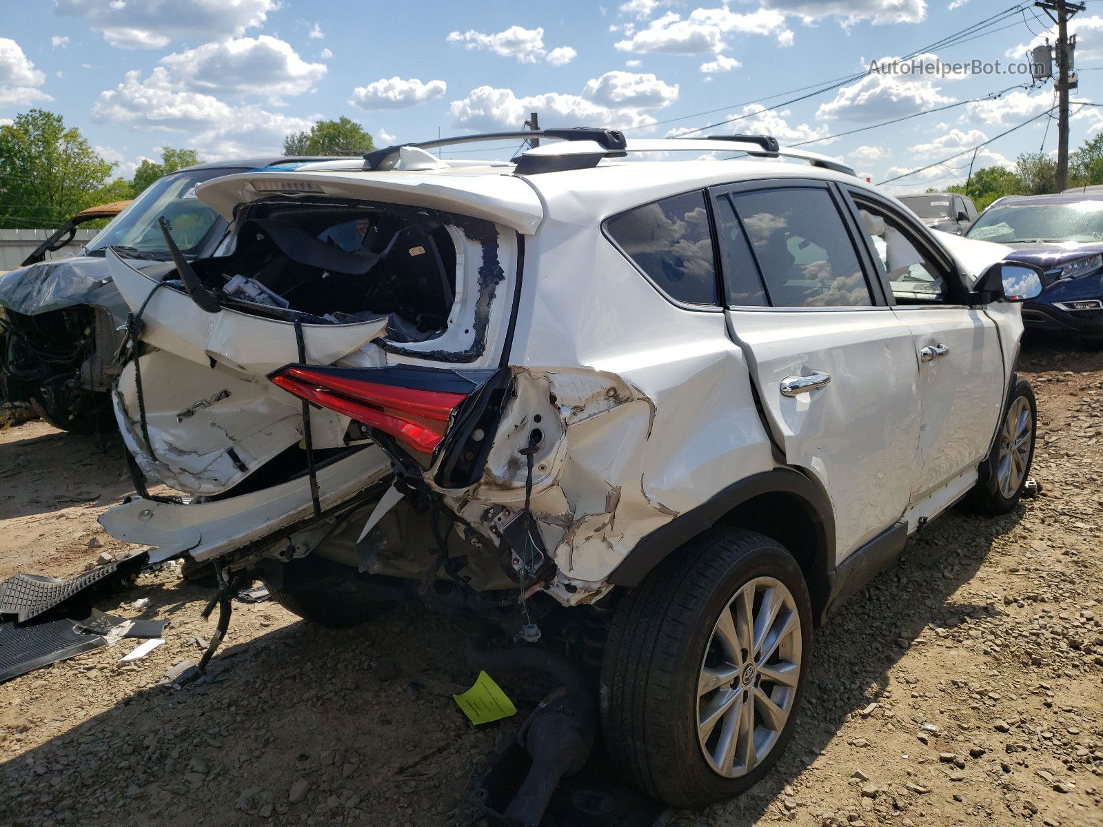 2016 Toyota Rav4 Limited White vin: 2T3DFREV3GW496880