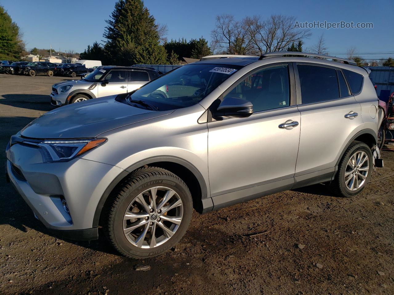 2017 Toyota Rav4 Limited Silver vin: 2T3DFREV5HW601551