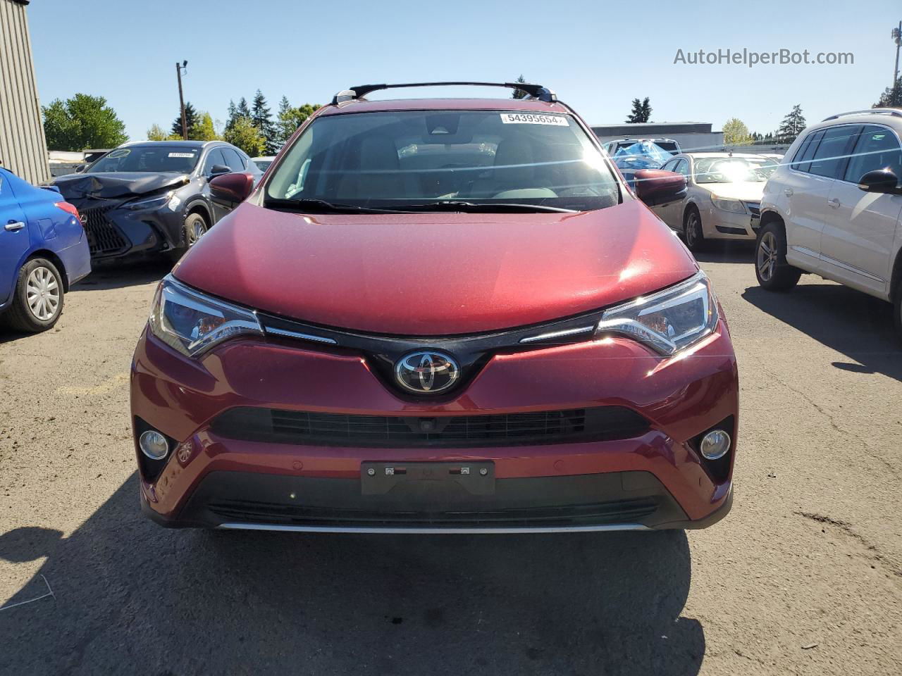 2018 Toyota Rav4 Limited Burgundy vin: 2T3DFREV9JW852725