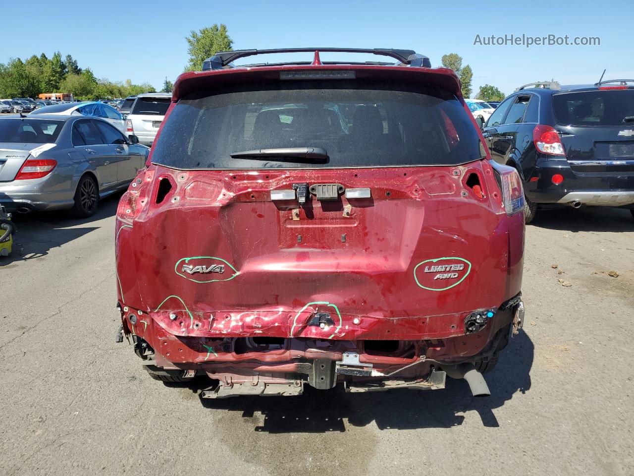 2018 Toyota Rav4 Limited Burgundy vin: 2T3DFREV9JW852725