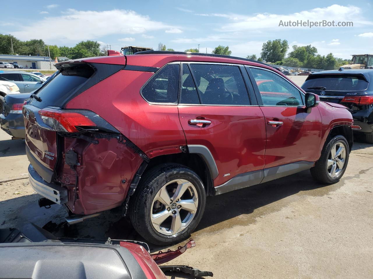 2019 Toyota Rav4 Limited Красный vin: 2T3DWRFV5KW043576