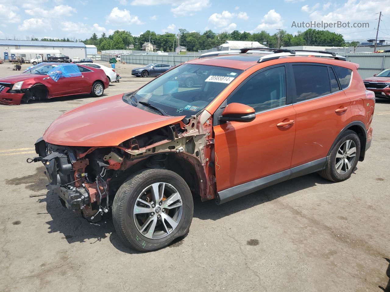 2016 Toyota Rav4 Xle Orange vin: 2T3RFREV7GW462110