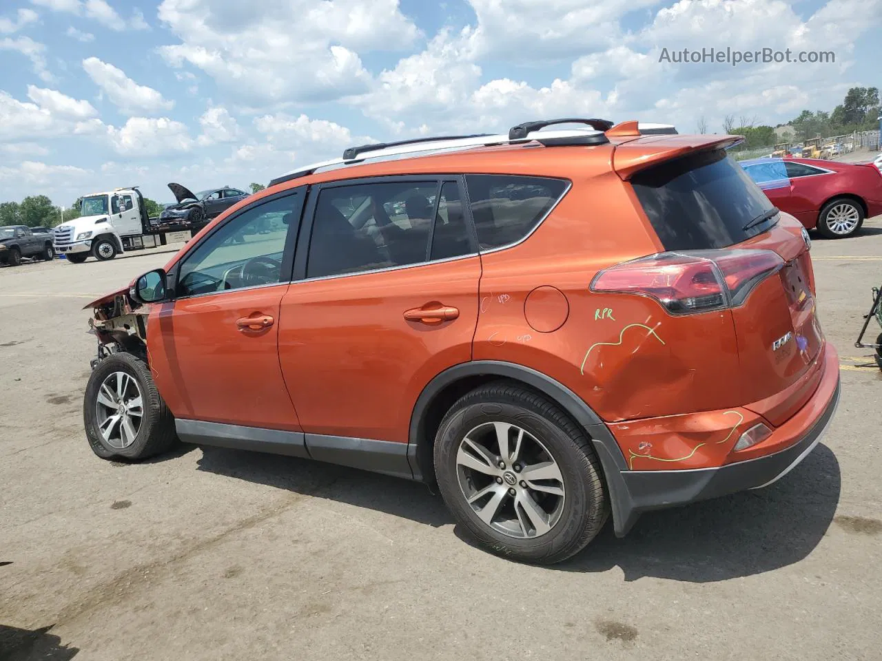 2016 Toyota Rav4 Xle Orange vin: 2T3RFREV7GW462110