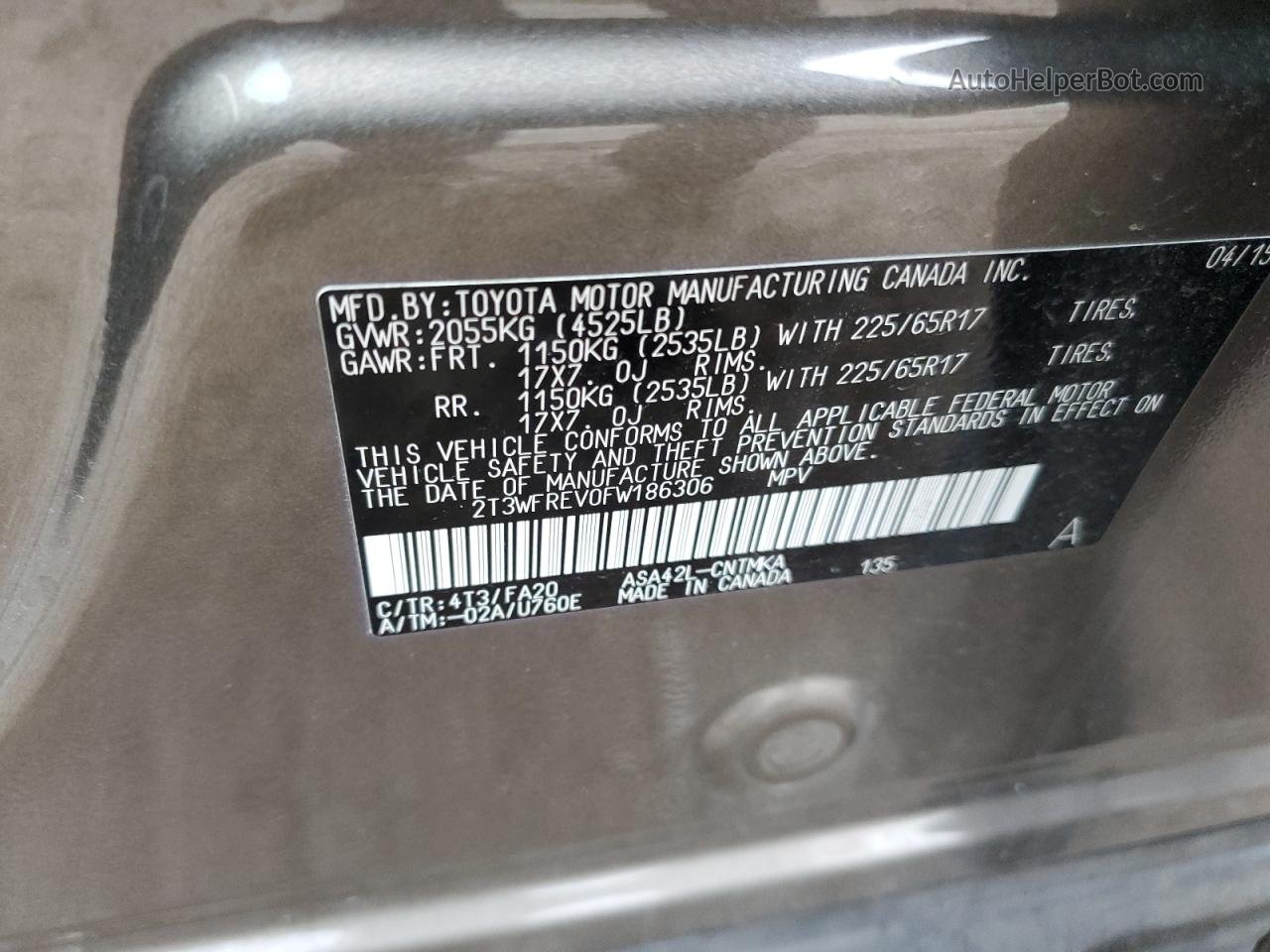 2015 Toyota Rav4 Xle Brown vin: 2T3WFREV0FW186306