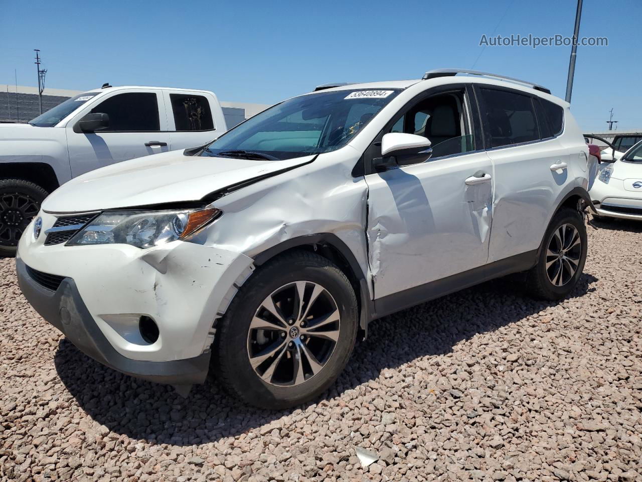 2015 Toyota Rav4 Limited White vin: 2T3YFREV7FW219407