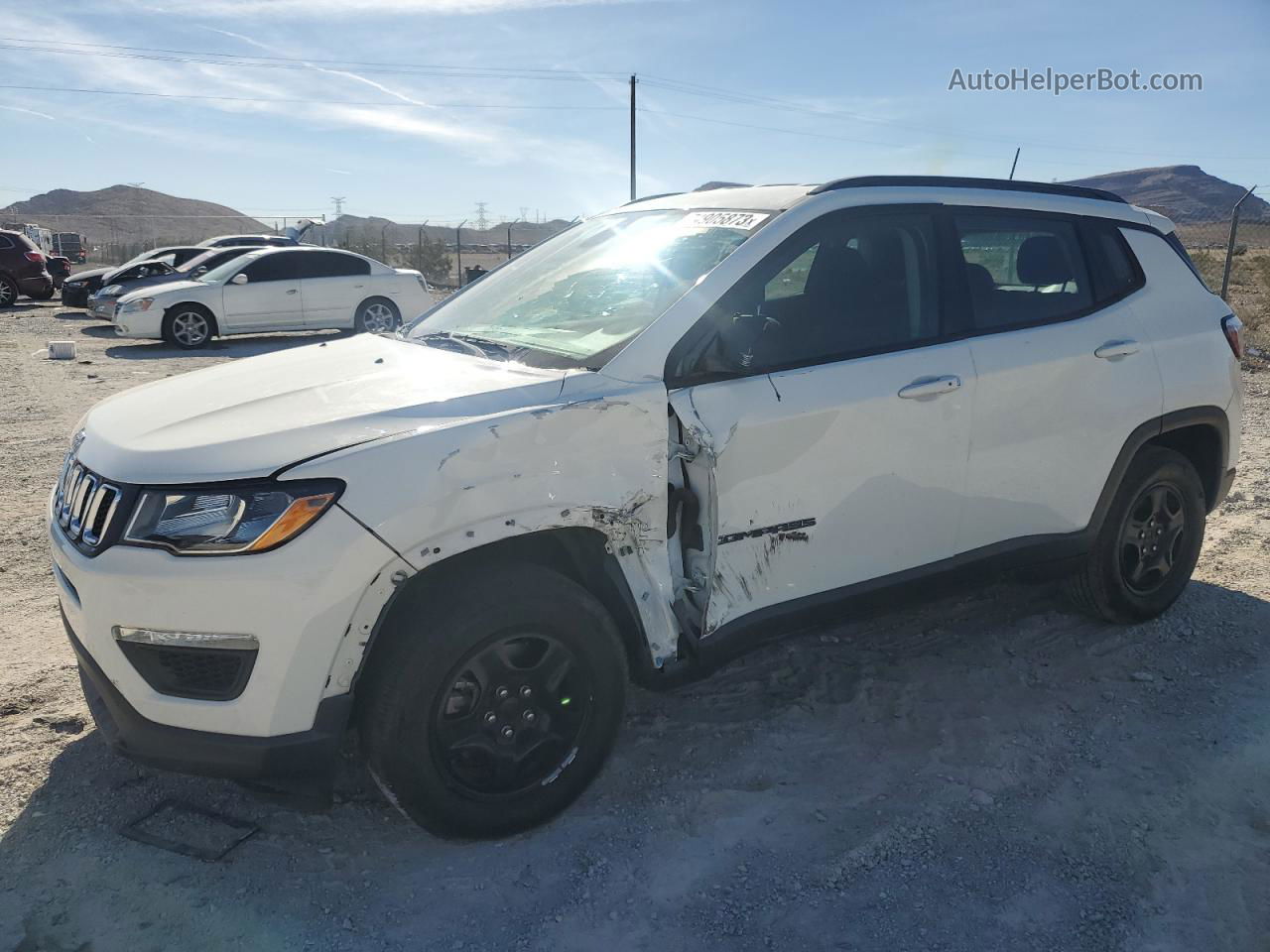 2018 Jeep Compass Sport White vin: 3C4NJCAB2JT318839