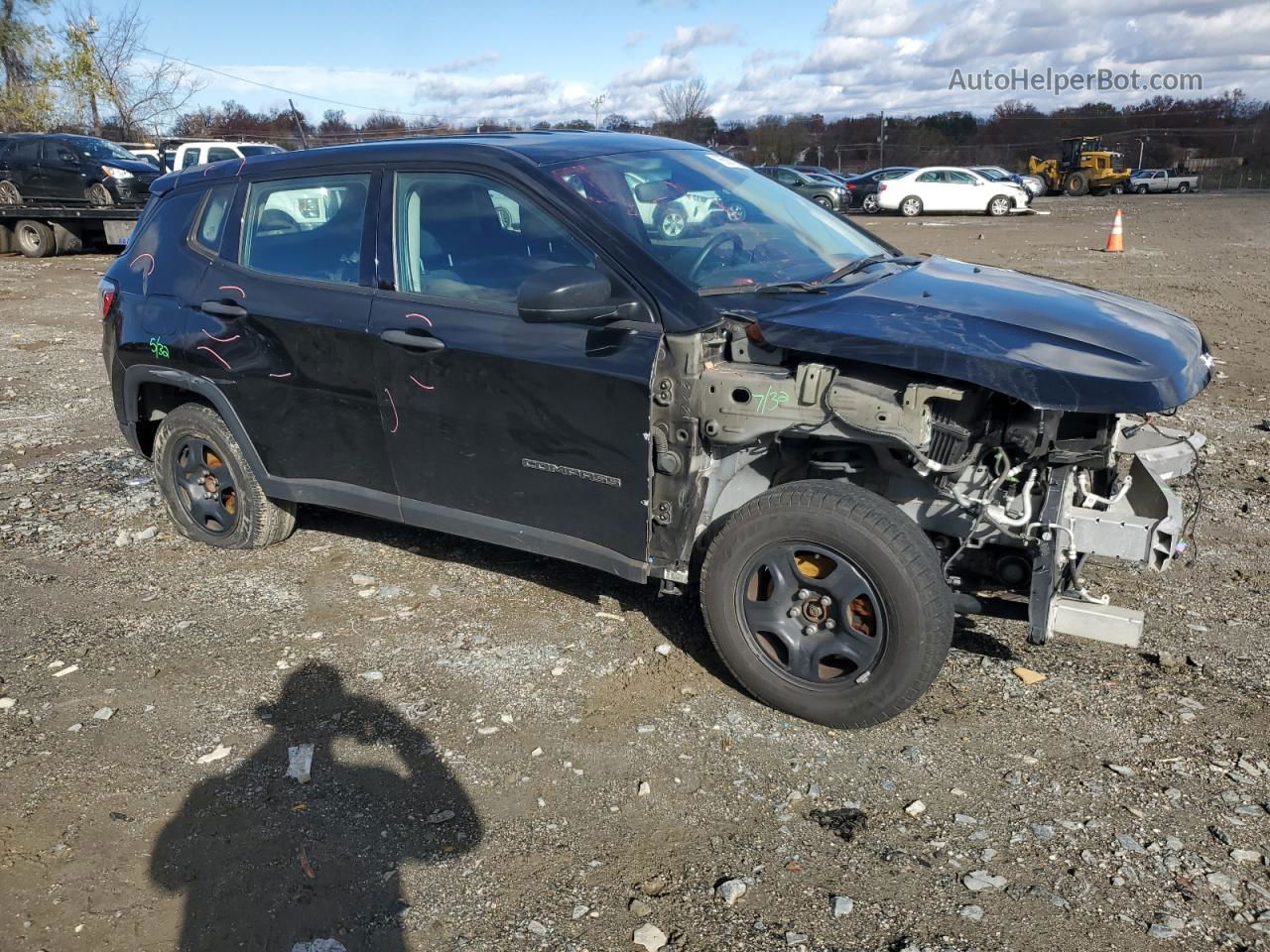 2018 Jeep Compass Sport Black vin: 3C4NJCAB3JT489082