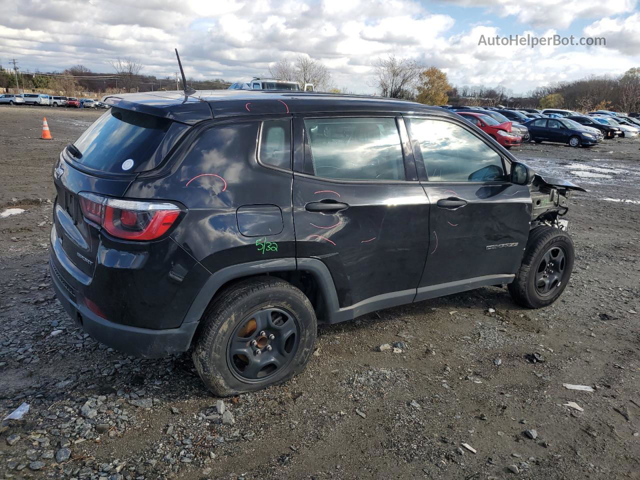 2018 Jeep Compass Sport Black vin: 3C4NJCAB3JT489082