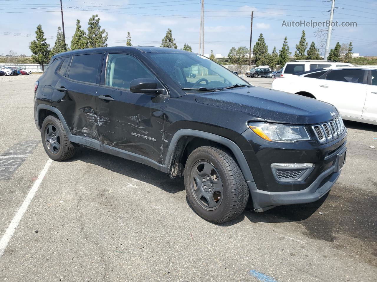 2018 Jeep Compass Sport Black vin: 3C4NJCAB8JT369049