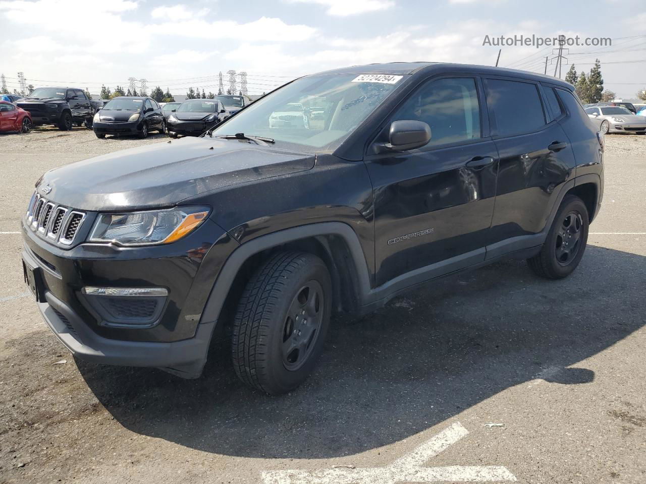 2018 Jeep Compass Sport Black vin: 3C4NJCAB8JT369049