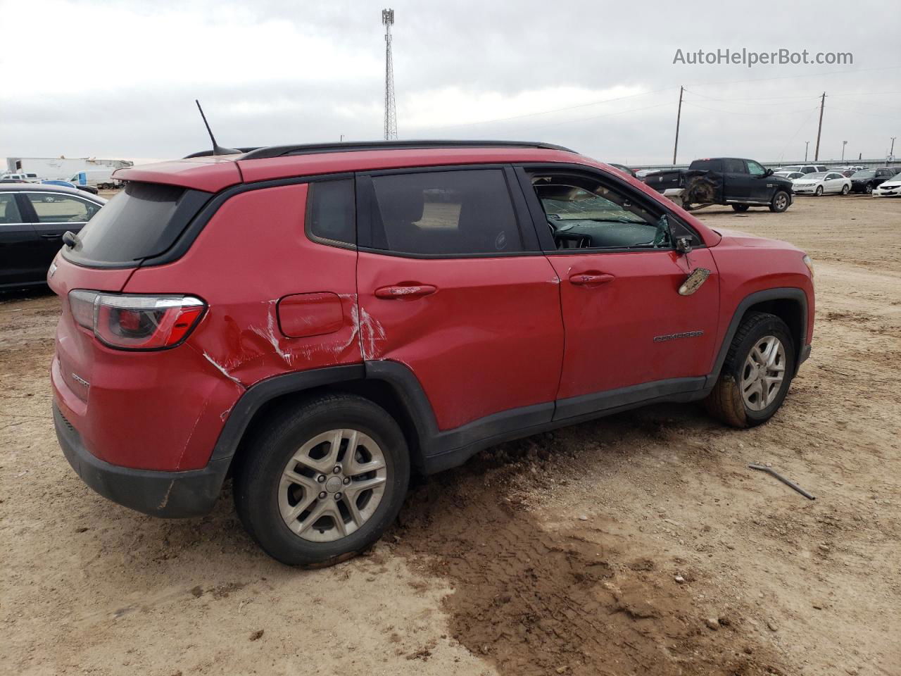 2018 Jeep Compass Sport Red vin: 3C4NJCABXJT286738