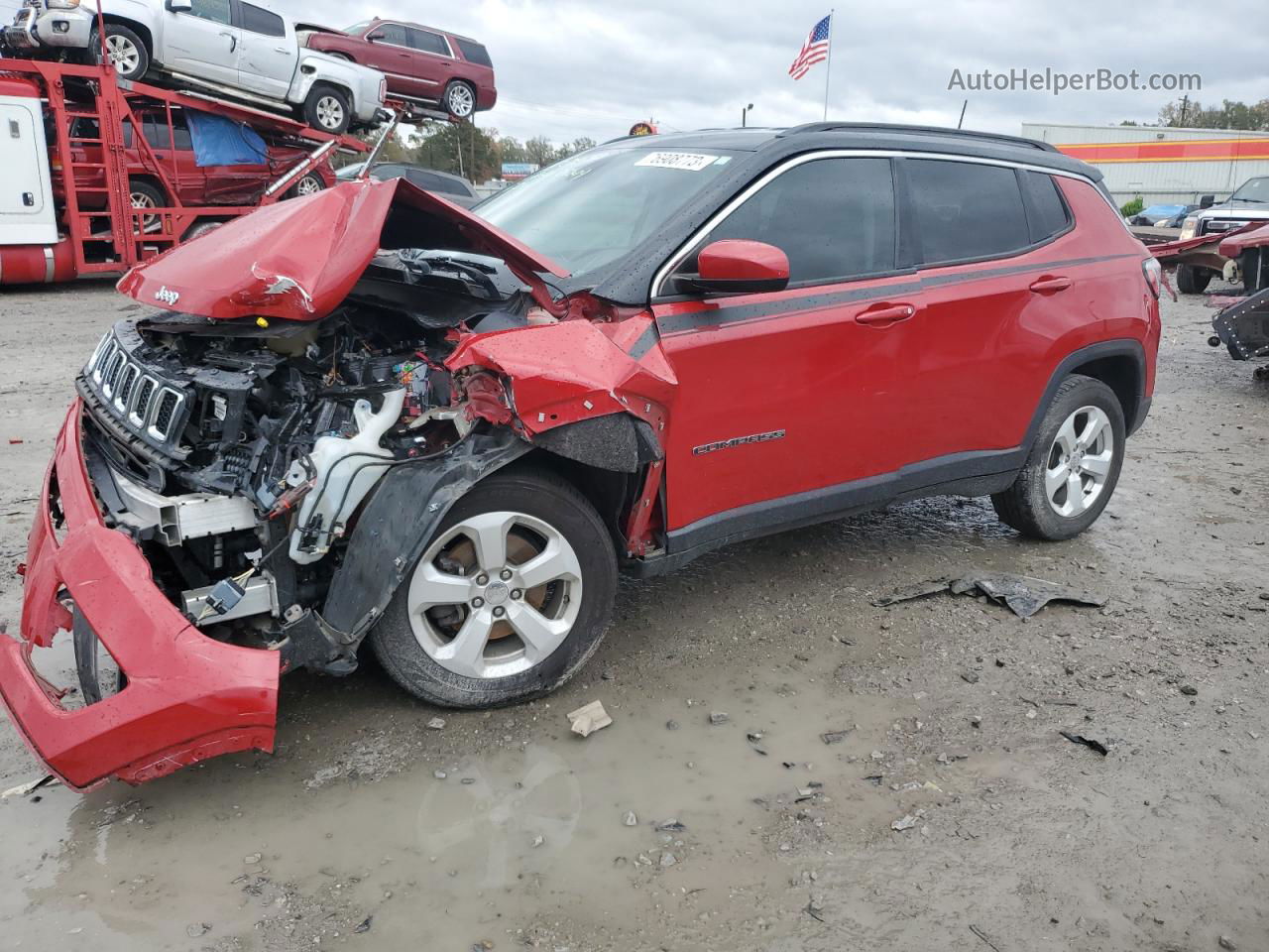 2018 Jeep Compass Latitude Red vin: 3C4NJCBB1JT287209