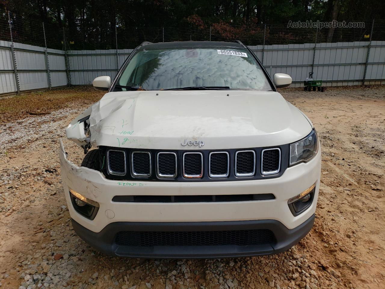 2018 Jeep Compass Latitude White vin: 3C4NJCBB2JT286120