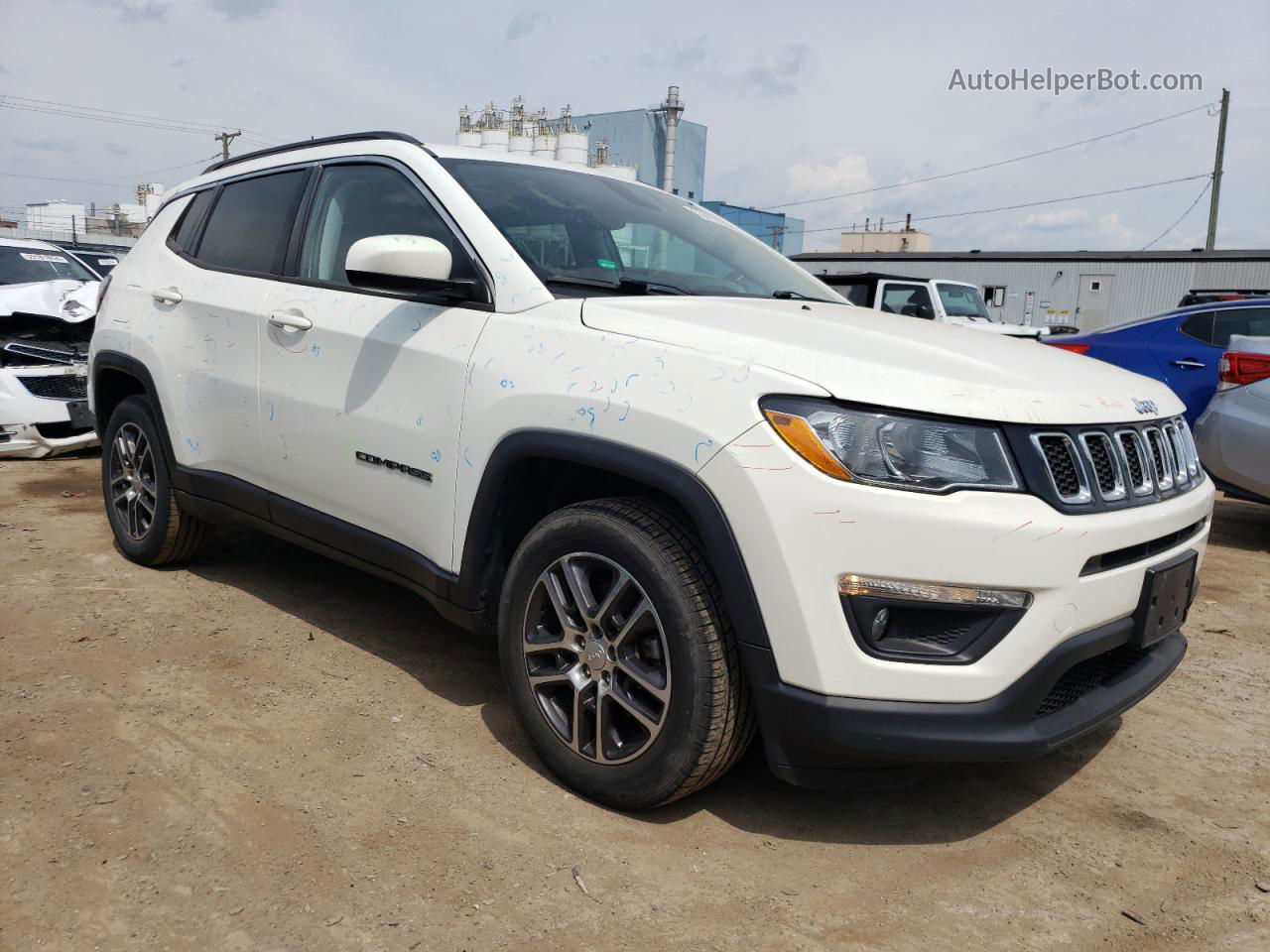 2018 Jeep Compass Latitude White vin: 3C4NJCBB2JT420415