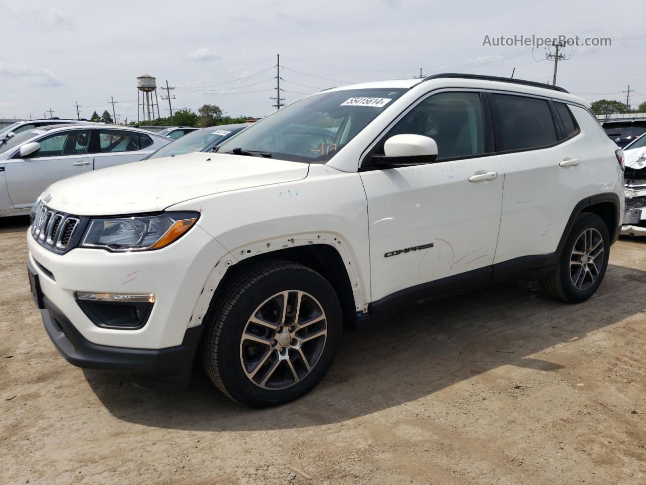 2018 Jeep Compass Latitude Белый vin: 3C4NJCBB2JT420415