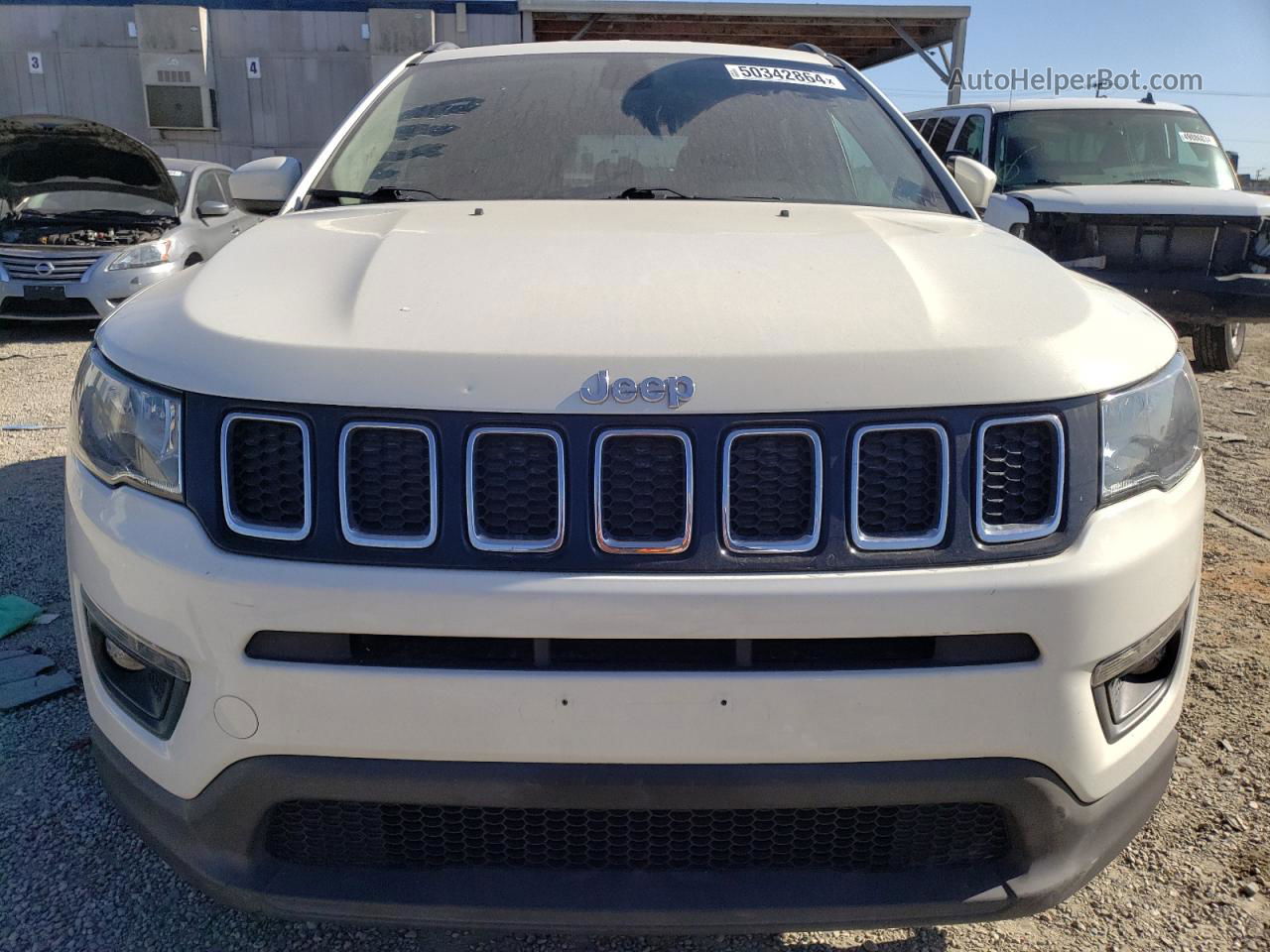 2018 Jeep Compass Latitude White vin: 3C4NJCBB4JT425471