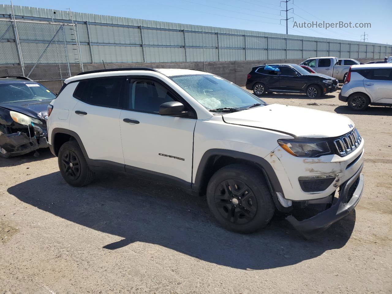 2018 Jeep Compass Sport White vin: 3C4NJDAB0JT107824