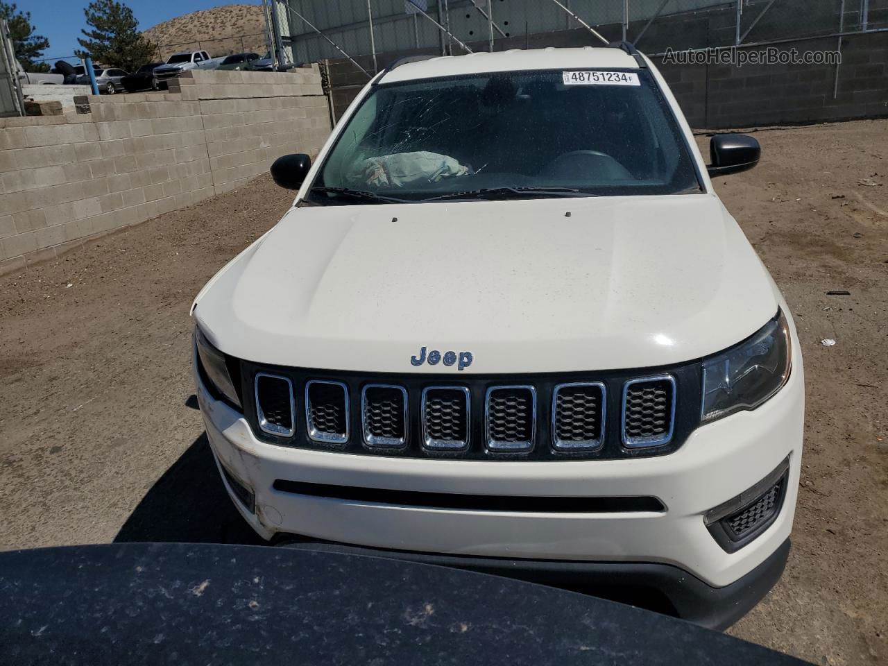 2018 Jeep Compass Sport White vin: 3C4NJDAB0JT107824