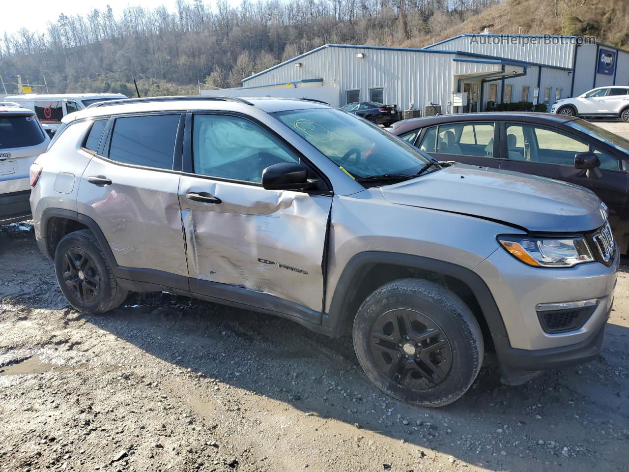 2018 Jeep Compass Sport Silver vin: 3C4NJDAB3JT146813