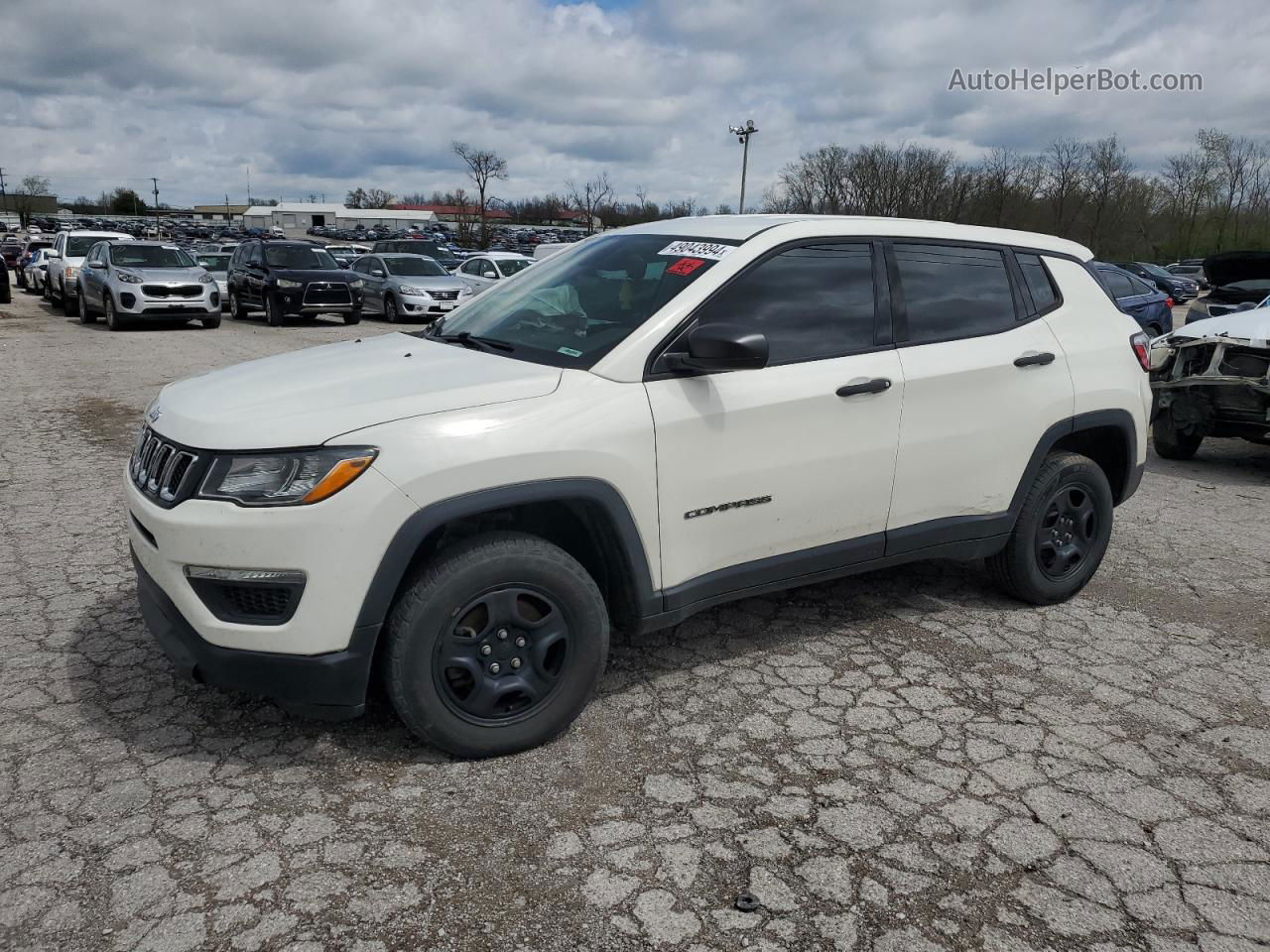 2018 Jeep Compass Sport White vin: 3C4NJDAB5JT146263