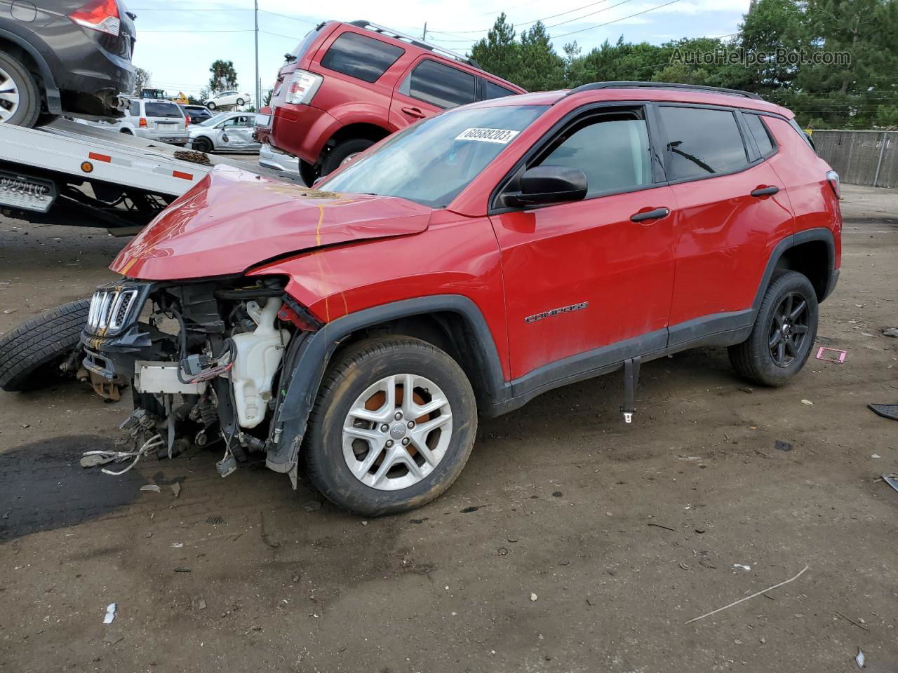 2018 Jeep Compass Sport Red vin: 3C4NJDAB8JT114598