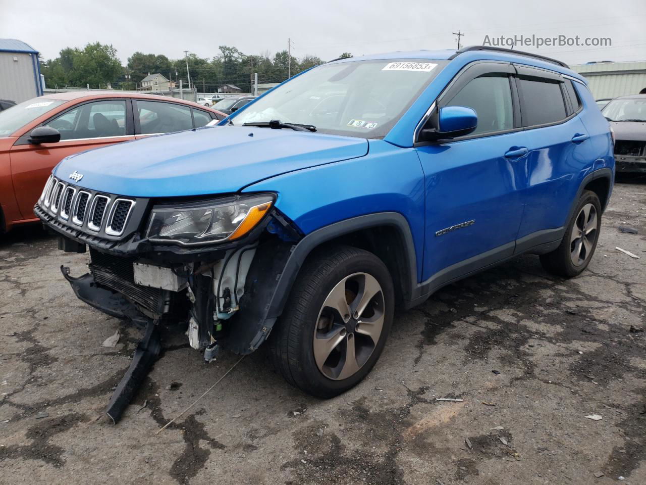 2018 Jeep Compass Latitude Blue vin: 3C4NJDBB0JT154804