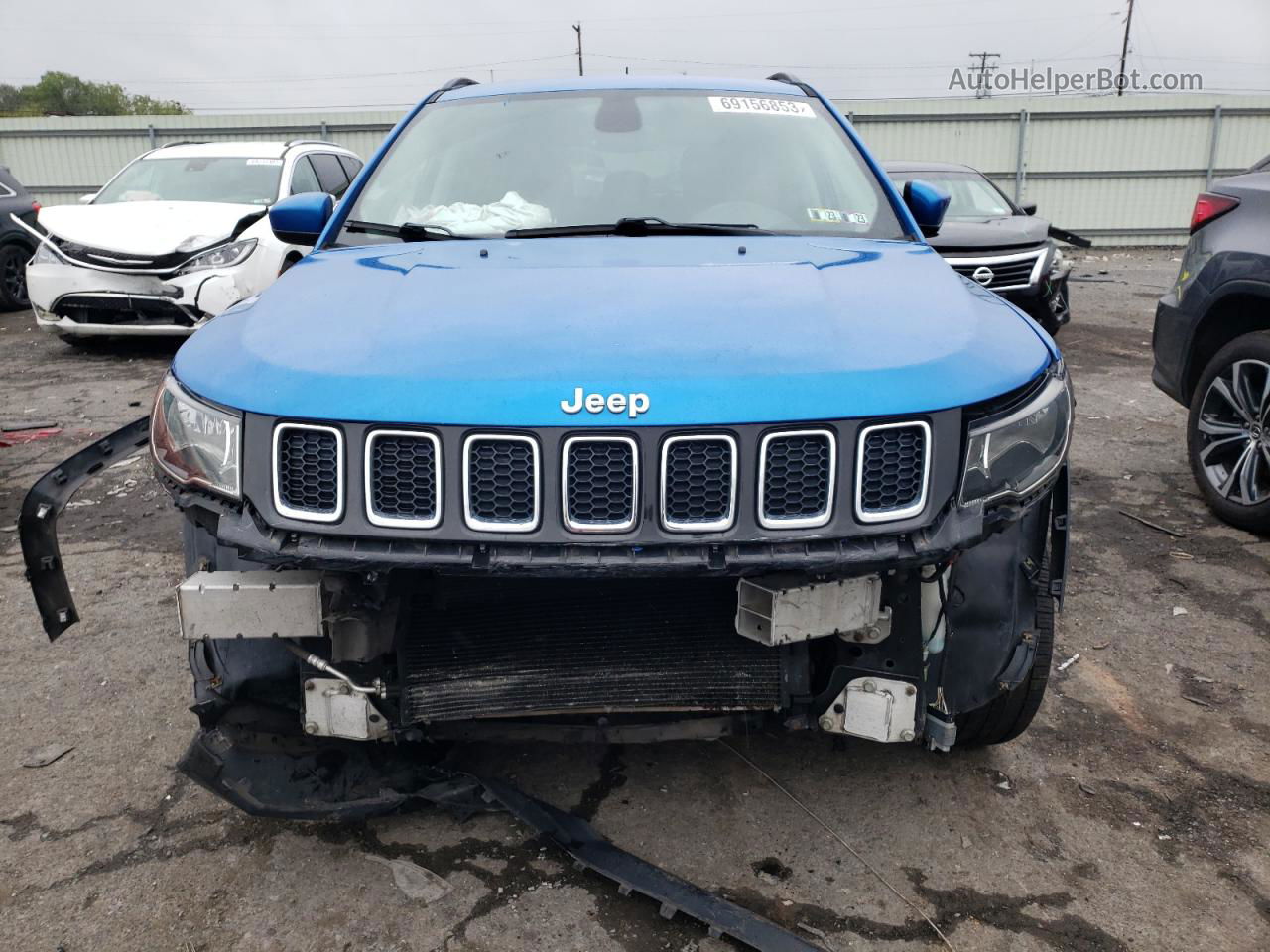 2018 Jeep Compass Latitude Синий vin: 3C4NJDBB0JT154804