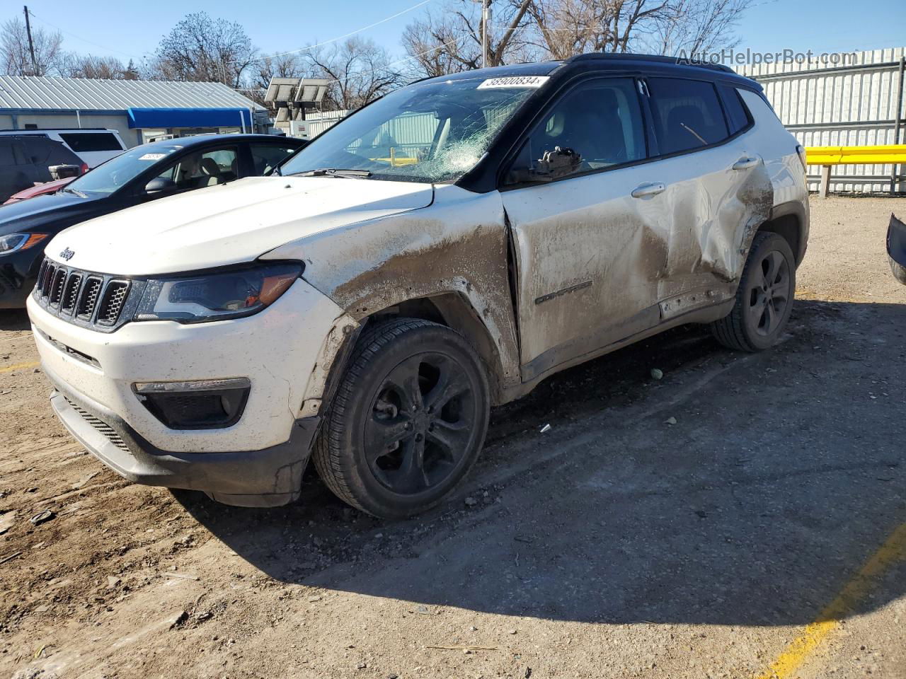 2018 Jeep Compass Latitude White vin: 3C4NJDBB5JT453480